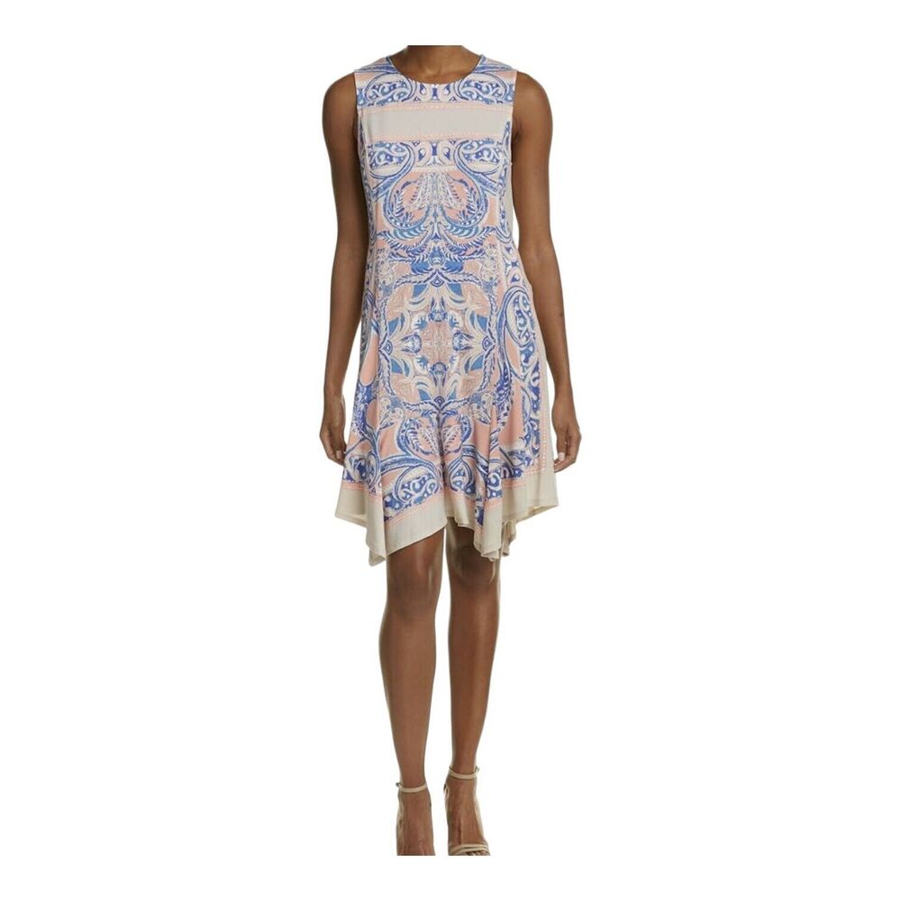 BCBG MaxAzria Mercey Paisley‎ Sleeveless Summer Flowy Knee Length Dress Size S